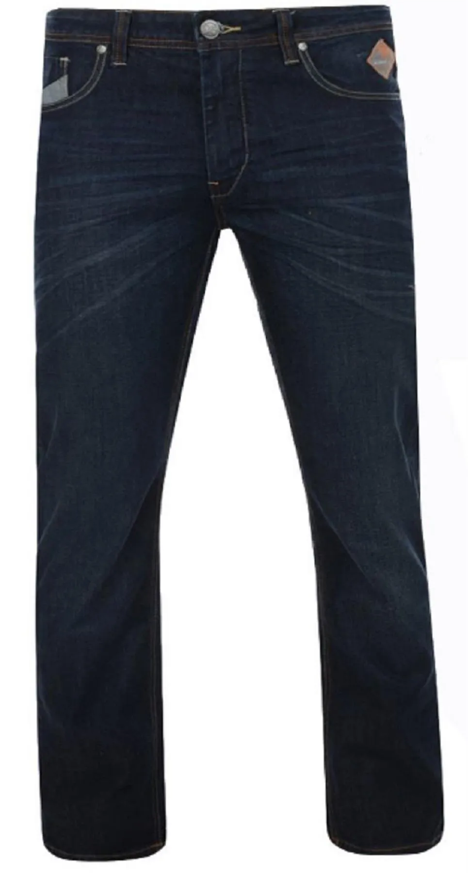 KAM Mens Stretch Straight Leg Dark Wash Jeans (GOI) Waist 30 - 40