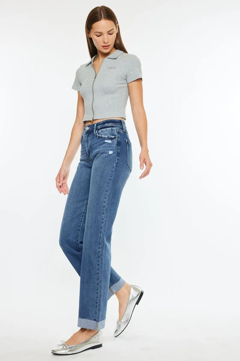 KanCan High Rise True Straight Jean