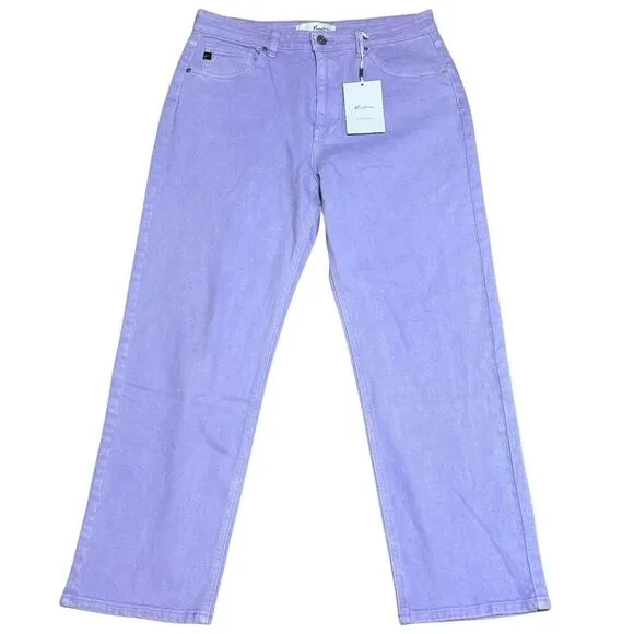 KANCAN Zandria Ultra High Rise 90's Straight Leg Denim Jeans Lavender NWT 10 30W