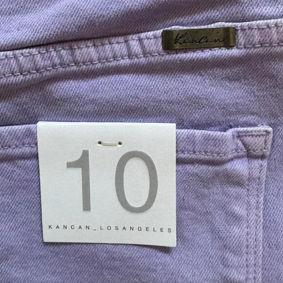 KANCAN Zandria Ultra High Rise 90's Straight Leg Denim Jeans Lavender NWT 10 30W