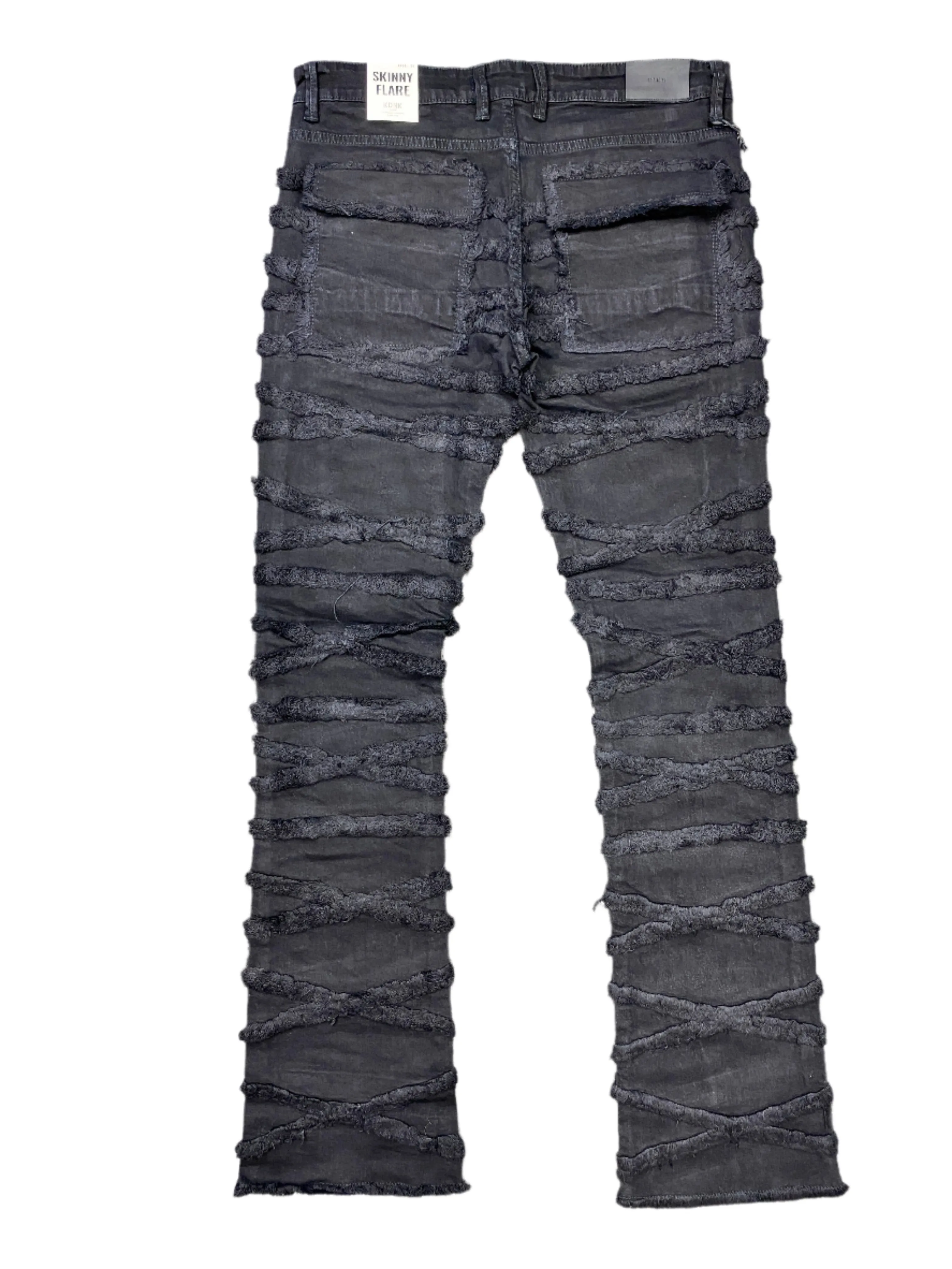 Kdnk Distressed Pocket Skinny Flare Jet Black