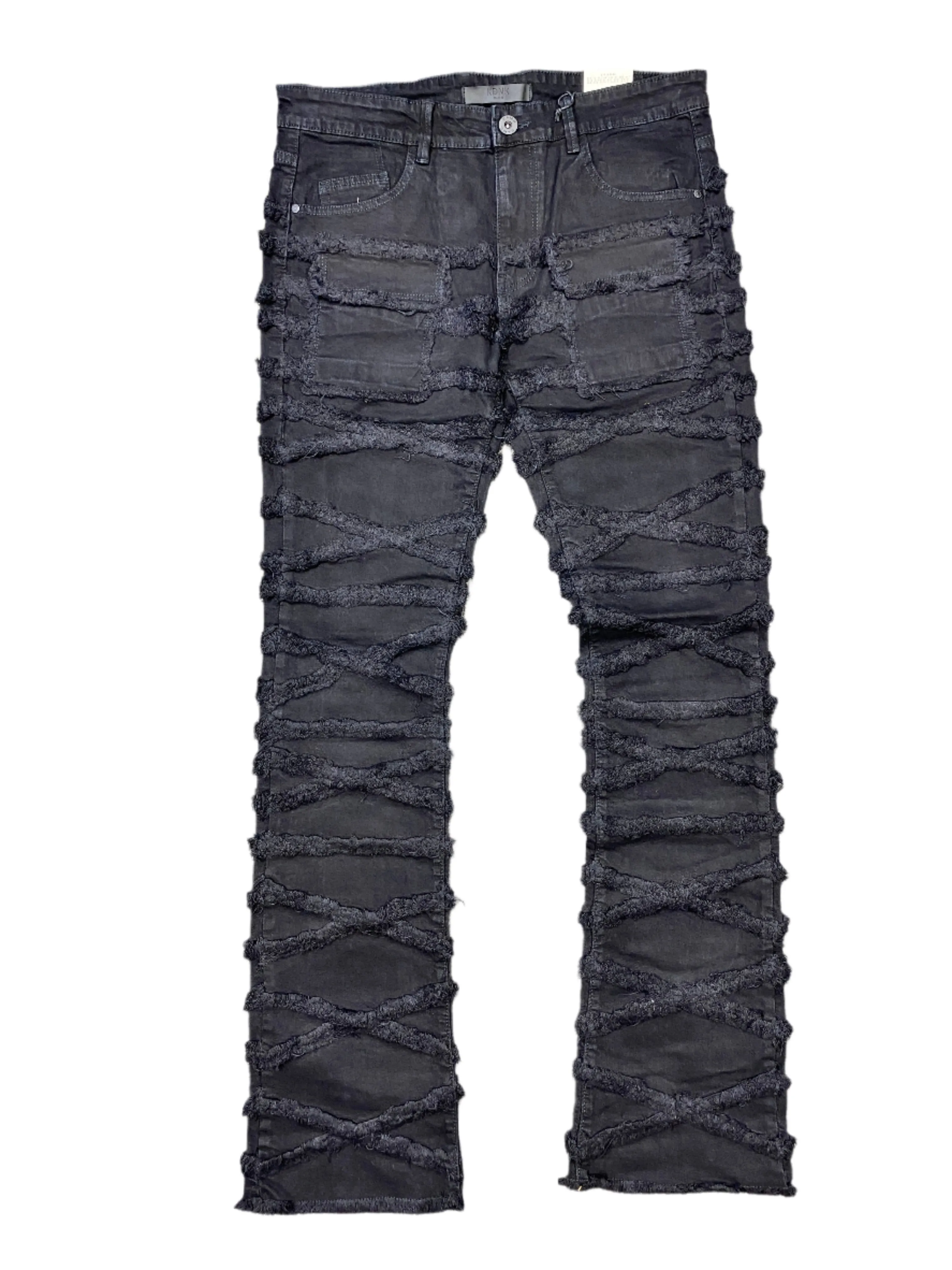 Kdnk Distressed Pocket Skinny Flare Jet Black