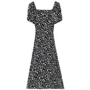 Knee-Length French Style Mid Floral Dress