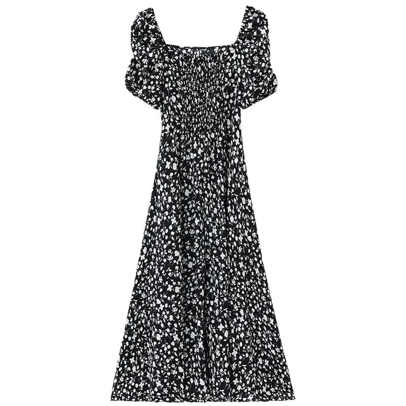 Knee-Length French Style Mid Floral Dress