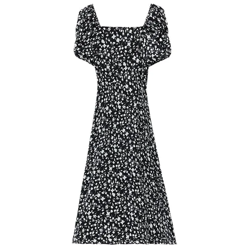 Knee-Length French Style Mid Floral Dress