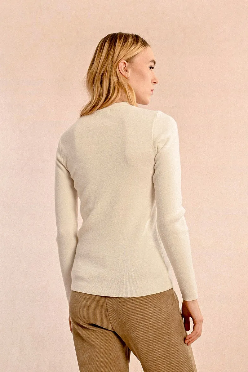 KNITTED SWEATER, FANCY NECKLINE