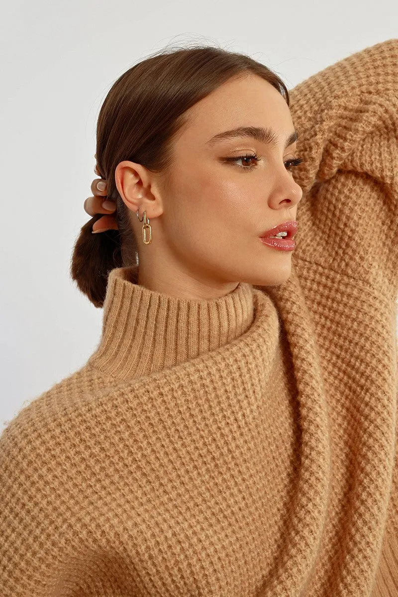 KNITTED SWEATER WITH HIGH COLLAR