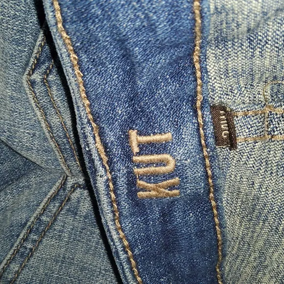 Kut from the Kloth High Rise Ankle Straight Leg Distressed Crop Denim Jeans 24W