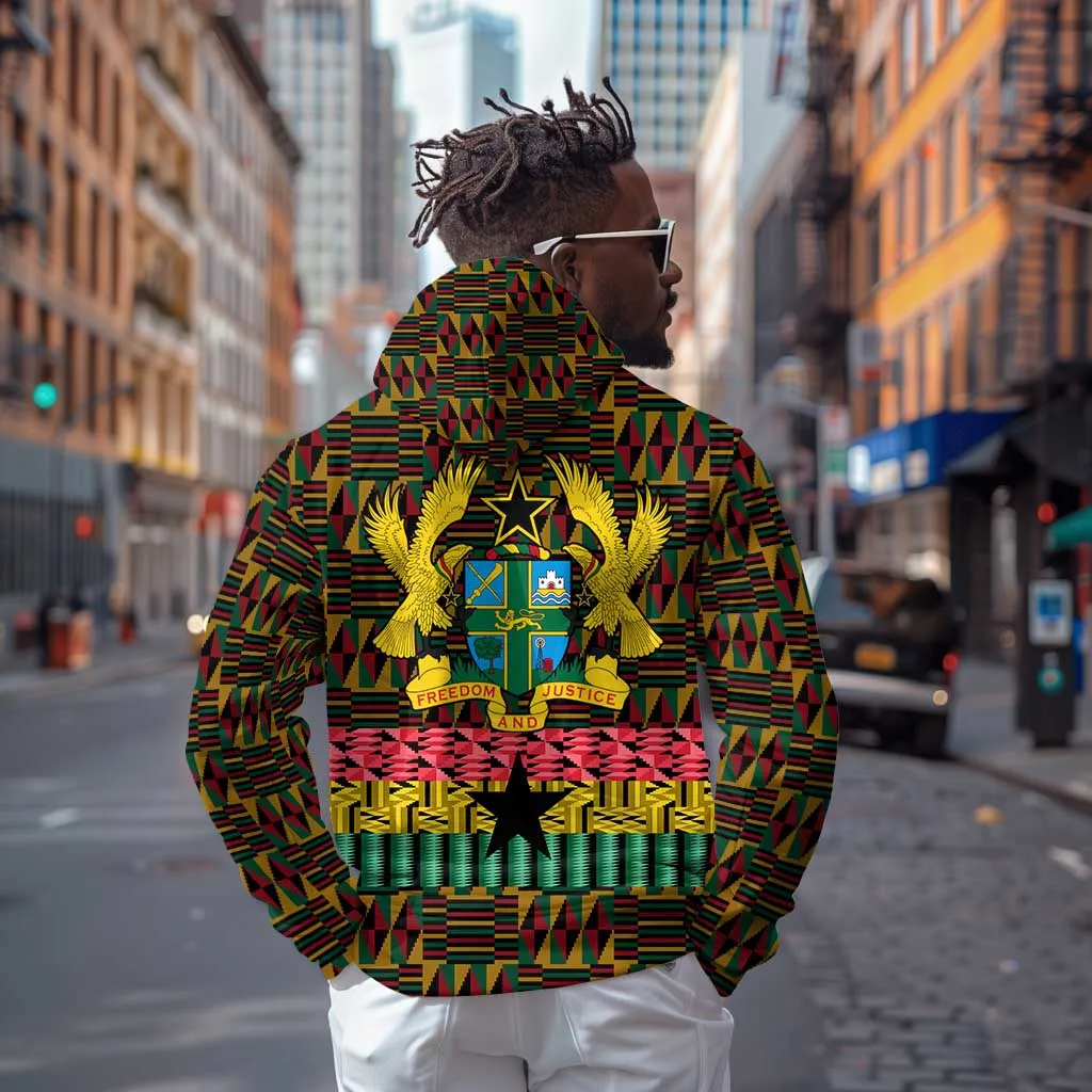 Kwame Nkrumah Ghana Zip Hoodie Kente Pattern African TS04