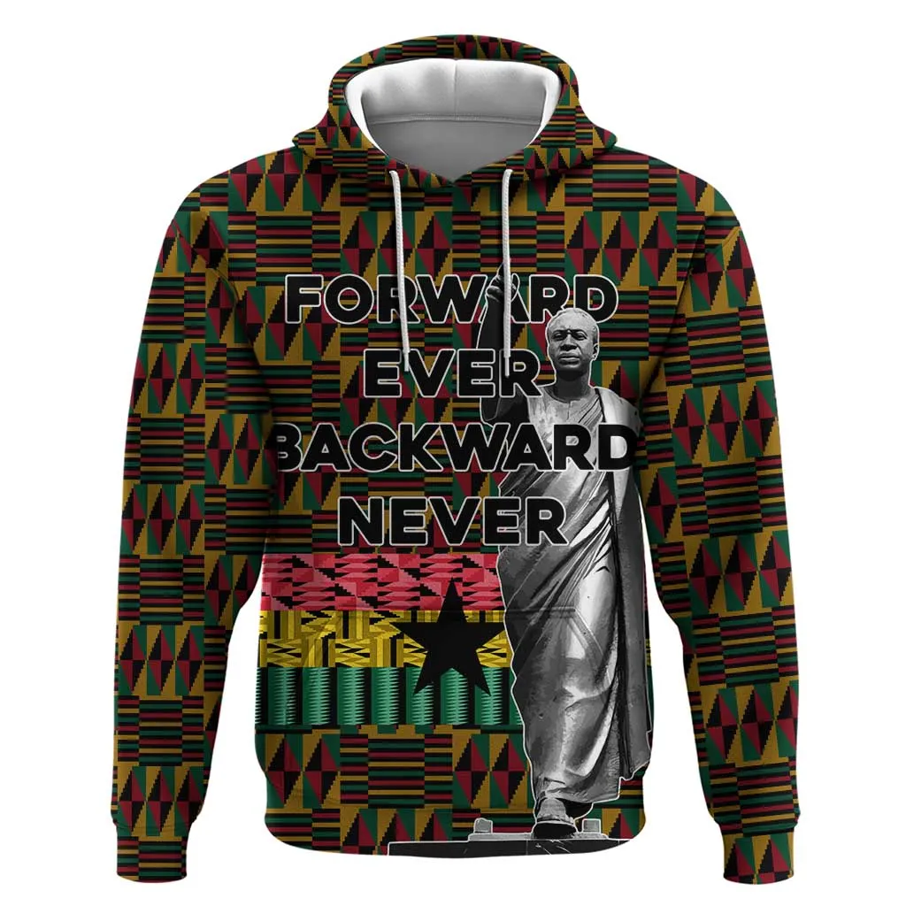Kwame Nkrumah Ghana Zip Hoodie Kente Pattern African TS04