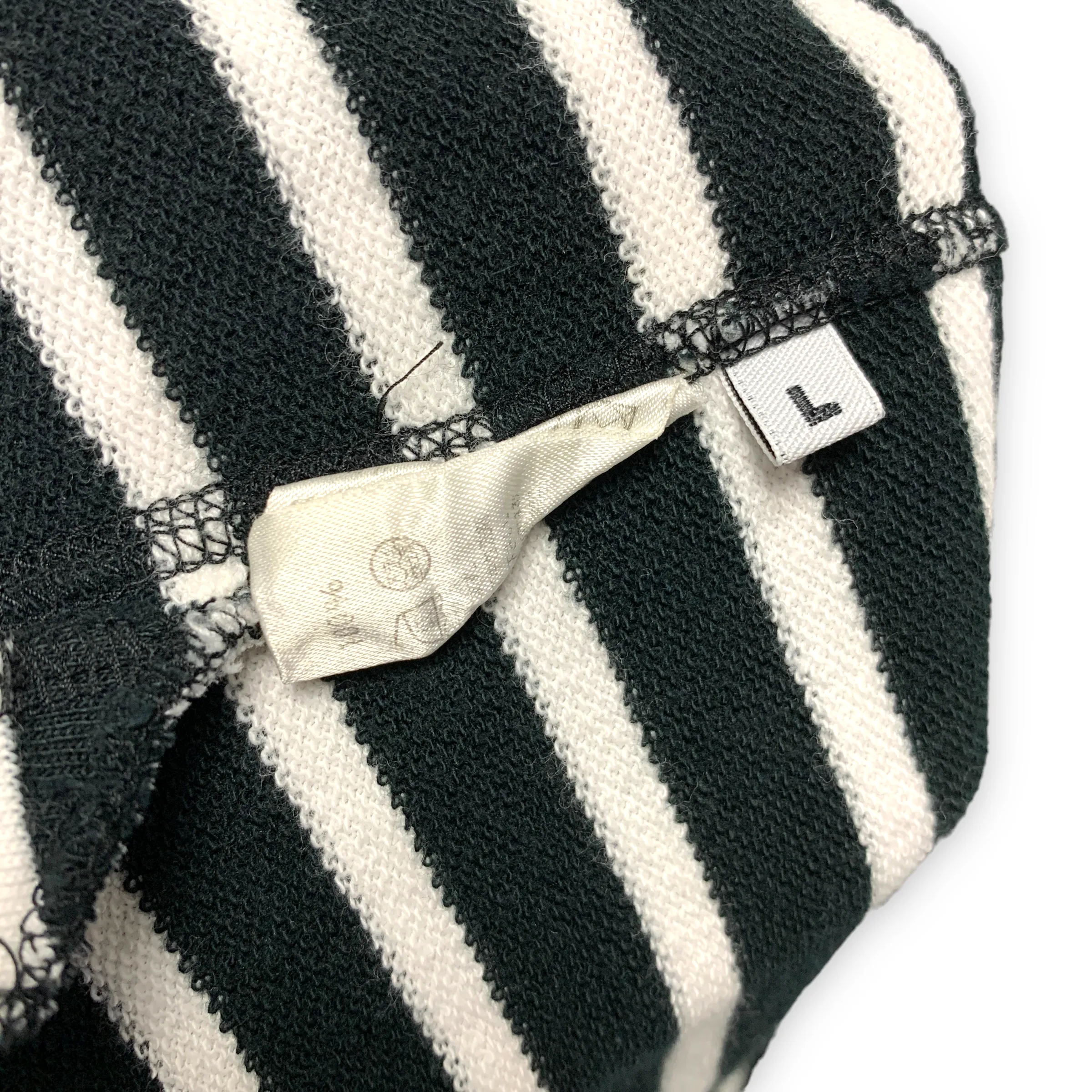 [L] Visvim Border Stripe Hoodie FZ Black White
