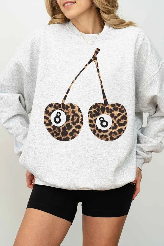 LEOPARD CHERRY OVERSIZED SWEATSHIRT