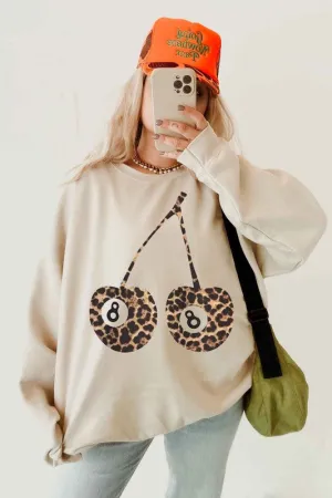 LEOPARD CHERRY OVERSIZED SWEATSHIRT