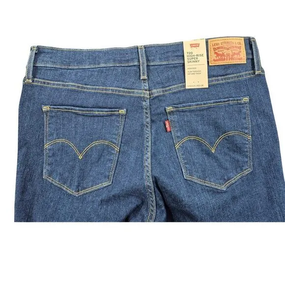 Levi Strauss &amp; Co 720 High-Rise Super Skinny Blue Jeans Sz 32X30  14M