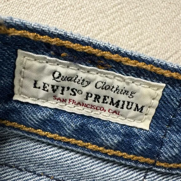 Levi’s 501 Medium Blue Exposed Button Fly Straight Leg Ankle Jeans 27