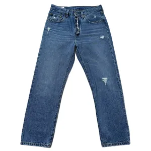 Levi’s 501 Medium Blue Exposed Button Fly Straight Leg Ankle Jeans 27