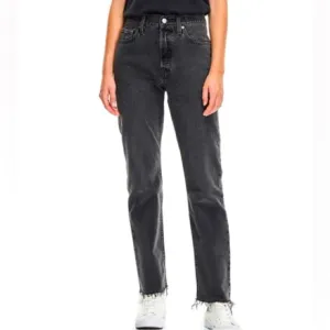 Levi’s 501 original fit denim black straight leg high rise jeans