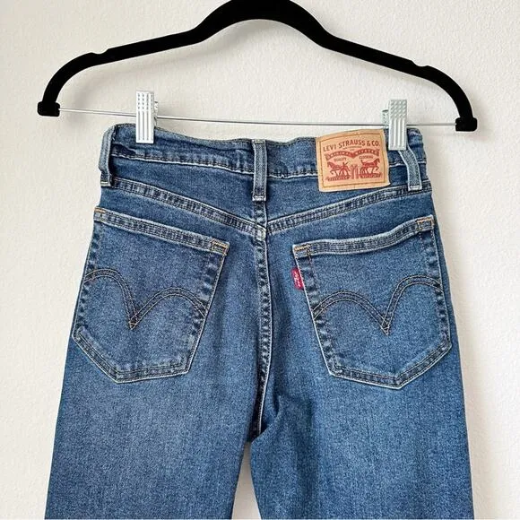 Levi's Wedgie Straight Leg Busted Knee Jeans in Queen of Meadow sz 25