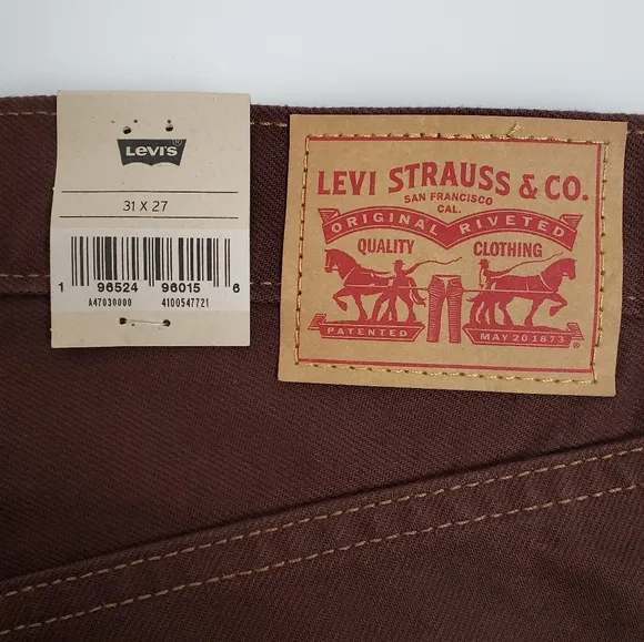 Levi's Womens Ribcage Straight Ankle Chocolate Brown Jeans 31 x 27 High Rise