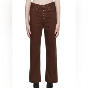 Levi's Womens Ribcage Straight Ankle Chocolate Brown Jeans 31 x 27 High Rise