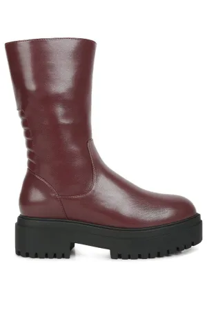 Lewisa Lug Boot- Burgundy