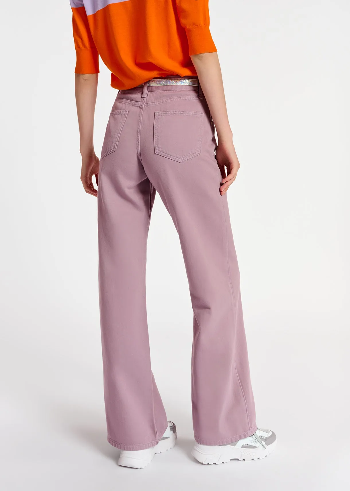 Lilac denim straight-leg jeans