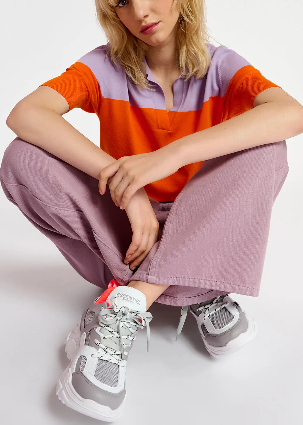 Lilac denim straight-leg jeans