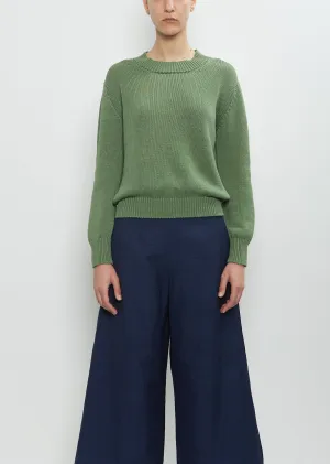 Linen Cotton Chunky Crew Neck Jumper
