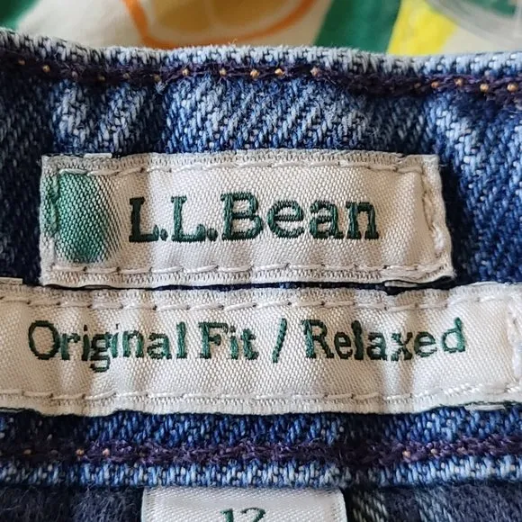 L.L. BEAN Flannel Lined Original Fit Relaxed High Rise Jeans Women's 12 MT