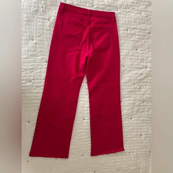 LOFT High Rise Wide Leg Jeans in Magenta Dark Pink Size 6/28