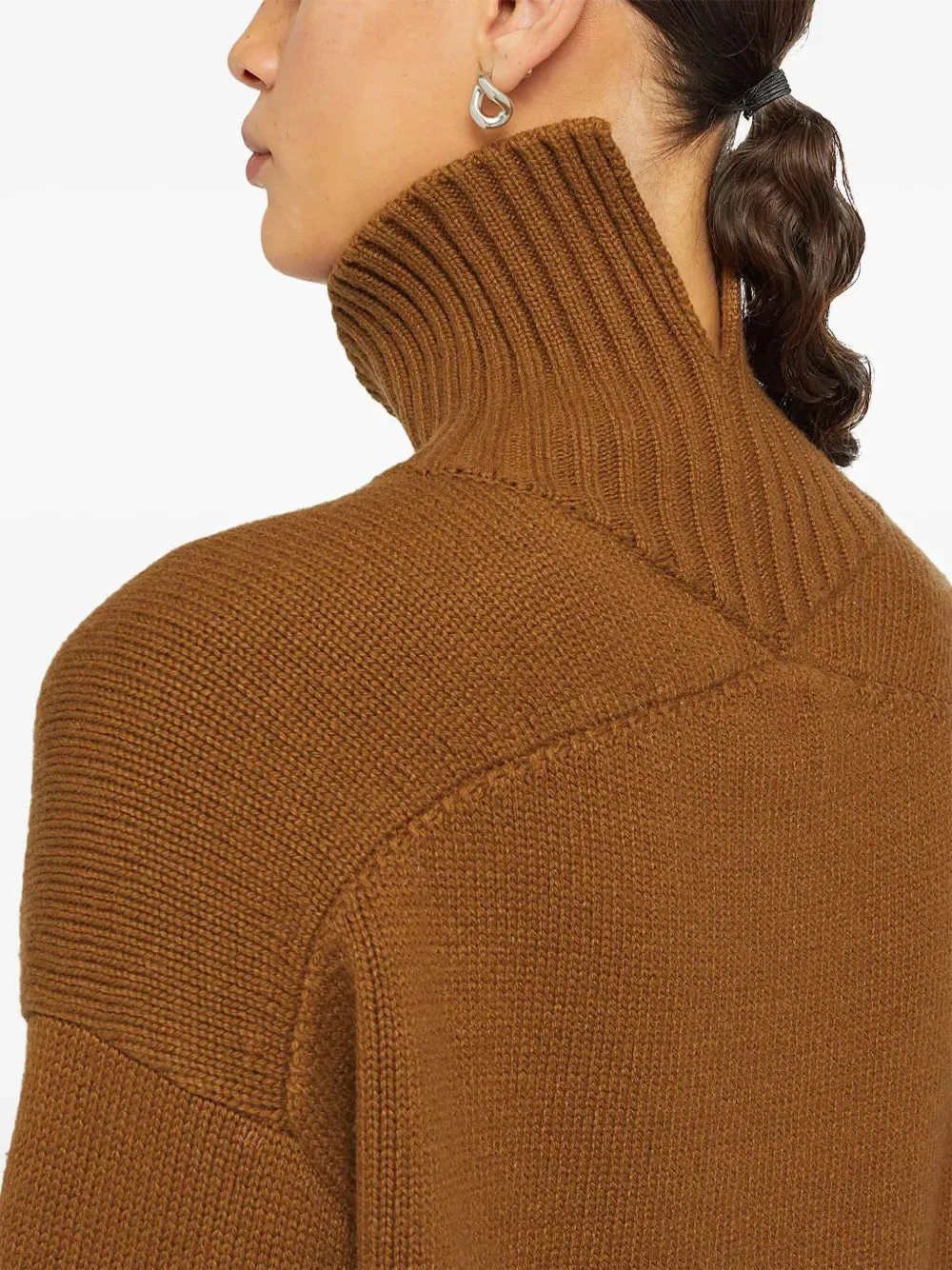 Long-Sleeved Cashmere Sweater Brown