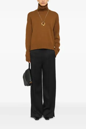 Long-Sleeved Cashmere Sweater Brown