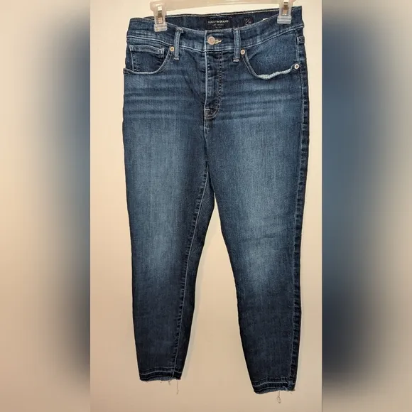 LUCKY JEANS Skinny Raw Hem Ankle Stretch Denim Blue Size 10/30 NWOT