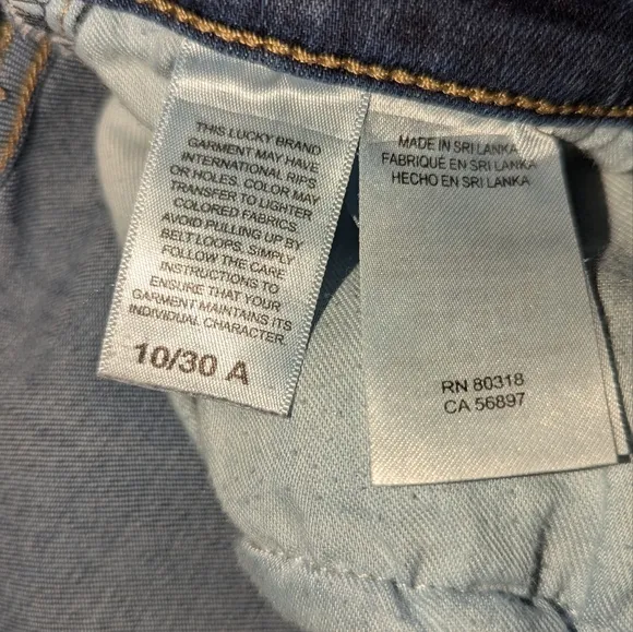 LUCKY JEANS Skinny Raw Hem Ankle Stretch Denim Blue Size 10/30 NWOT