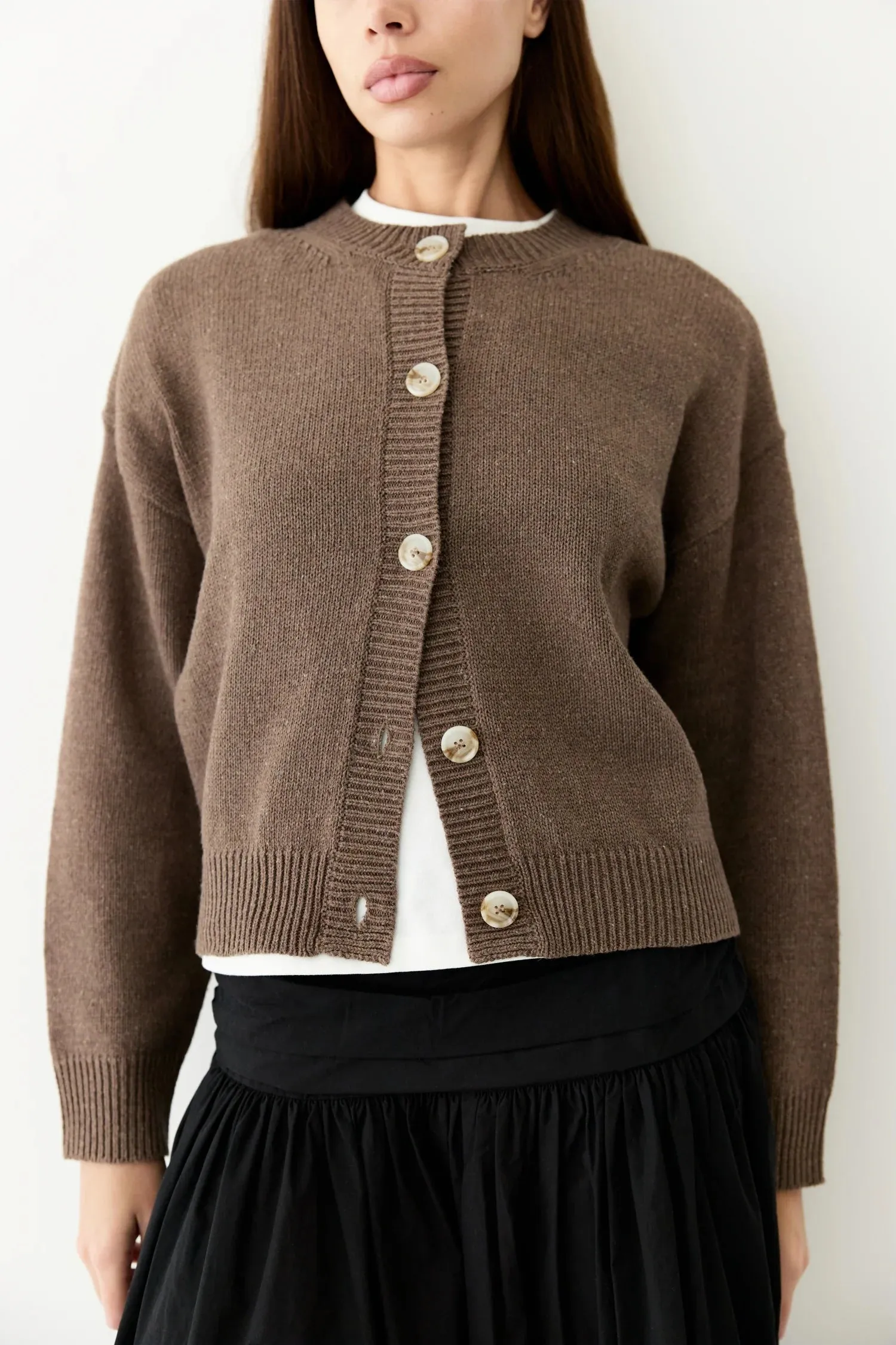 LUCY MOCHA KNIT CARDIGAN
