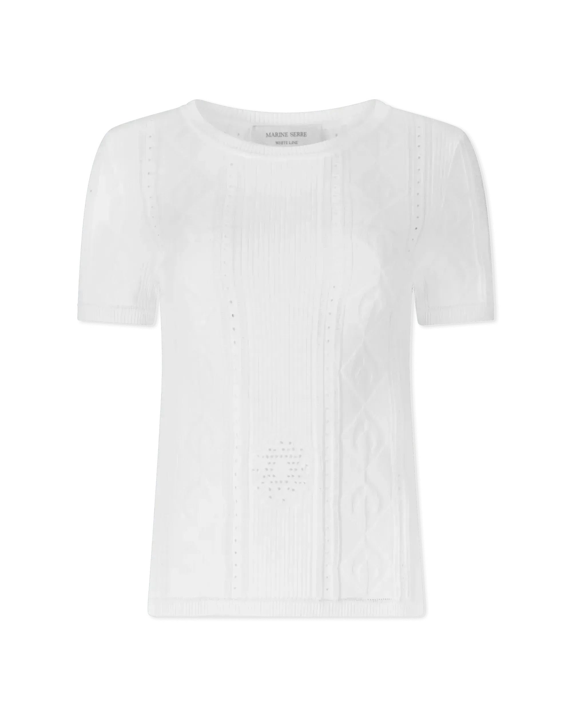 Lunar Pointelle Knit Short Sleeve Top