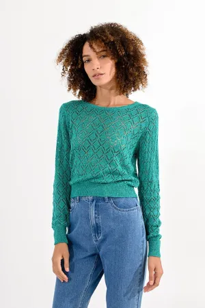 LUREX POINTELLE KNIT SWEATER