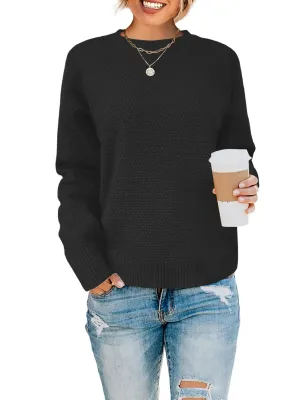Lylinan Womens Sweatshirt Black Sweaters Dressy Casual Long Sleeve Shirts for Women Black S