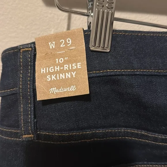 Madewell 10” High-rise skinny jeans size 29 NWT dark wash