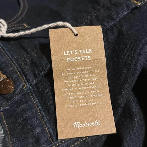 Madewell 10” High-rise skinny jeans size 29 NWT dark wash