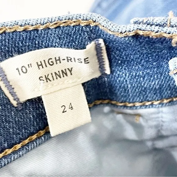 Madewell 10&quot; High Rise Skinny Jeans in Leavitt Wash Size 24 NWT