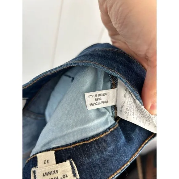 Madewell 10&quot; High-Rise Skinny Jeans in Hayes Wash Size 32