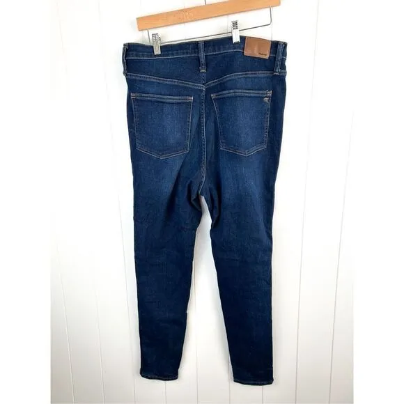 Madewell 10&quot; High-Rise Skinny Jeans in Hayes Wash Size 32