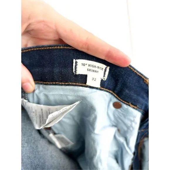 Madewell 10&quot; High-Rise Skinny Jeans in Hayes Wash Size 32