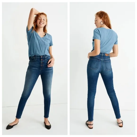 Madewell 11-Inch High Rise Skinny Jeans Ames Wash Size 27