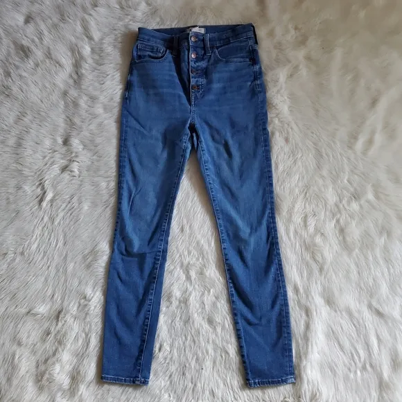 Madewell 11-Inch High Rise Skinny Jeans Ames Wash Size 27