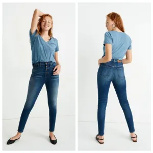 Madewell 11-Inch High Rise Skinny Jeans Ames Wash Size 27