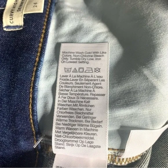 Madewell Curvy High Rise Skinny Jeans In Coronet Wash Size 26