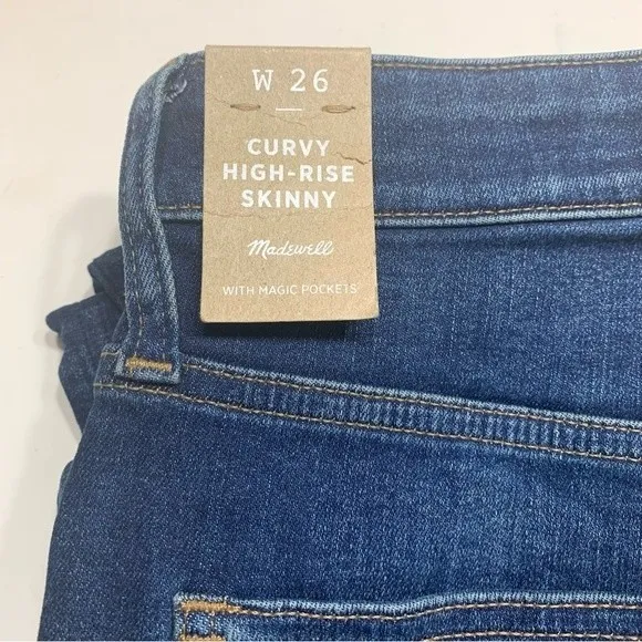 Madewell Curvy High Rise Skinny Jeans In Coronet Wash Size 26
