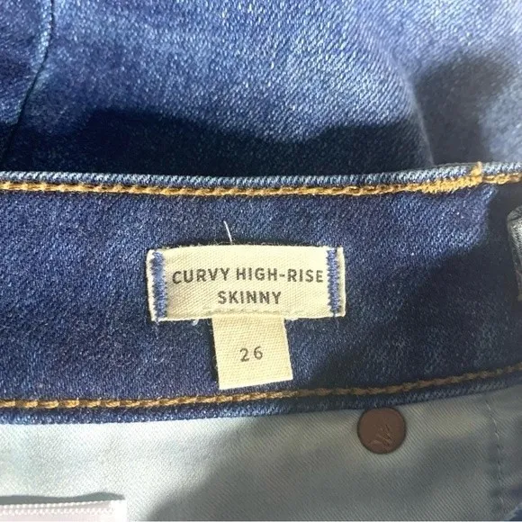 Madewell Curvy High Rise Skinny Jeans In Coronet Wash Size 26